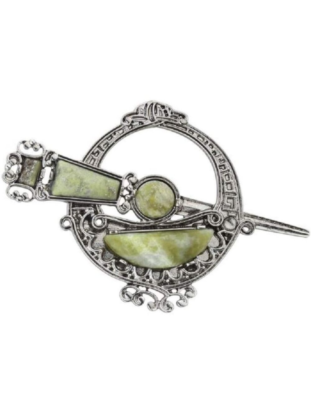 Elegant Connemara Marble Brooch - Irish Artisan Jewelry, Unique Gift Idea